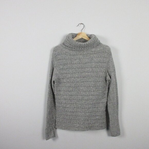 Sarah Pacini Women Gray Knit Turtle Neck Sweater Zipper Accent Wool Blend OS 350 - Picture 2 of 15